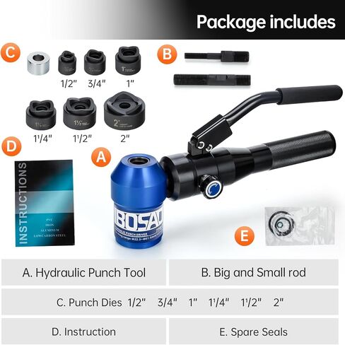 IBOSAD Hydraulic Knockout Hole Punch Driver Kit 1/2 to 2 inch Electrical Conduit Hole Cutter Set KO Tool Kit Metal Sheet Puncher in Saudi Arabia