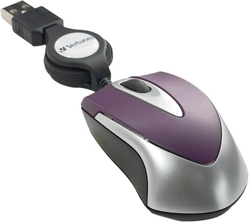 Verbatim USB Corded Mini Travel Optical Wired Mouse for Mac and PC - Metro Seroes Red in Saudi Arabia