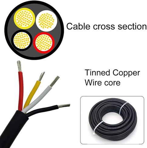 26 Gauge 6 Conductor Wire Audio Power Cable Speaker Wire (Red & Black & Yellow & White & Green & Orange) 25ft in Saudi Arabia
