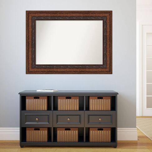 Amanti Art Bathroom Mirror, Accent Bronze Wall Mirror for use as Bathroom Vanity Mirror Over Sink (29 x 23 in.) Non-Beveled Mirror, Bronze Mirror, Traditional Mirror from WI, USA in Saudi Arabia