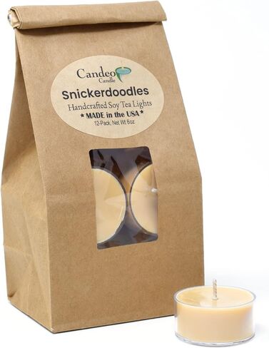 Very Vanilla Scented - 12 Pack - Scented Tealight Candles - Soy Beeswax Blend - Handmade in The USA - Candeo Candle - Food Scents in Saudi Arabia