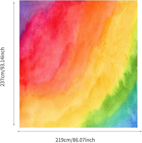 Colorful Vigor Rainbow Wall Sticker Peel and Stick, Leather Effect Textured Vinyl Rainbow Wall Art Decor, Pastel Rainbow Wall Mural Sticker for Girls Bedroom Kids Room Playroom Nursery Room in Kuwait