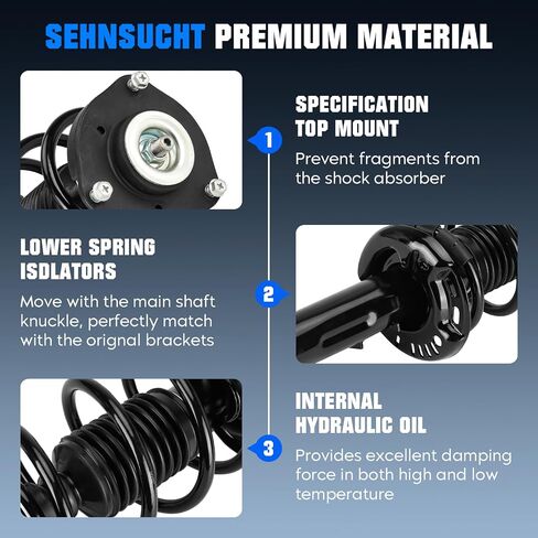 Complete Front and Rear Strut Shock Absorber Fit for AUDI A3/A3 Quattro 2006-2013, for Golf 2010-2014, for Jetta 2005-2010, for Passat/Rabbit, for CC 2009-2017, Replace for 172311, 5611 in Saudi Arabia