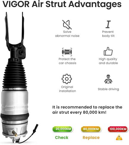 ممتص صدمات الهواء الأمامي الأيسر من VIGOR متوافق مع 2010-2018 Touareg 7P وAudi Q7 وPorsche Cayenne II 92A Car Air Strut، رقم استبدال OEM 7P6616039N in Kuwait