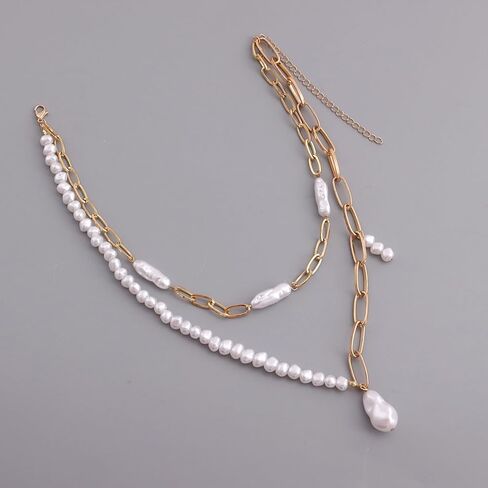 اللؤلؤ شل قلادة الباروك اللؤلؤ المختنق قلادة للنساء الطبيعية شل قلادة بوهو غير النظامية اللؤلؤ قلادة اليدوية صدف الترقوة قلادة الصيف الشاطئ المجوهرات in Kuwait