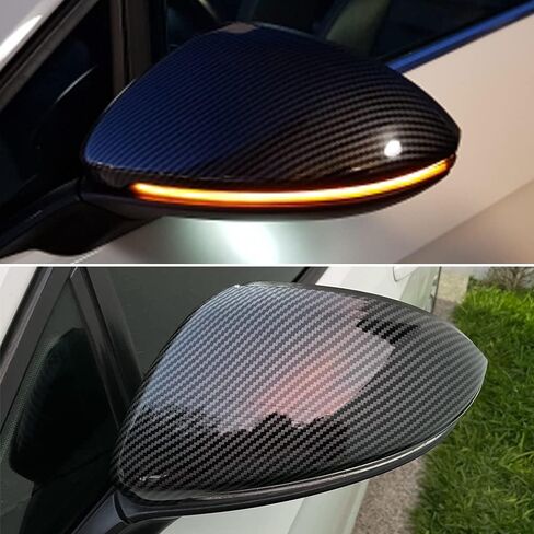 1 Pair Black Rearview Mirror Cover Left Right Side Mirror Covers Caps for VW Golf MK7 7.5 GTI 7 Golf 7 R (Black) in Saudi Arabia