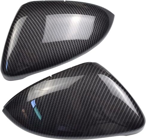 1 Pair Black Rearview Mirror Cover Left Right Side Mirror Covers Caps for VW Golf MK7 7.5 GTI 7 Golf 7 R (Black) in Saudi Arabia