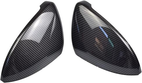 1 Pair Black Rearview Mirror Cover Left Right Side Mirror Covers Caps for VW Golf MK7 7.5 GTI 7 Golf 7 R (Black) in Saudi Arabia