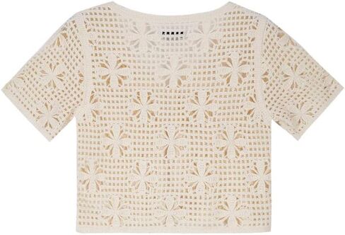 Women's Tie Front Bell Short Sleeve Cardigan Crop Top Crochet Knit V Neck Cover-up Tops in Saudi Arabia