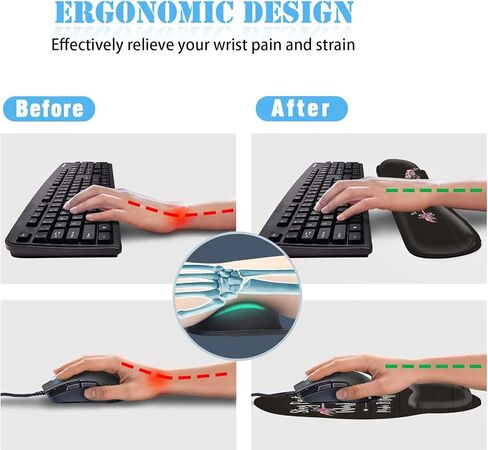 Keyboard Wrist Rest and Ergonomic Mouse Pad with Wrist Support Set,Non-Slip PU Base,Matching Cute Coaster and Multifunction Removable Elephant Pen Holder,Stay Positive Work Hard and Make It Happen in Saudi Arabia