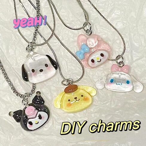 60PCS 3D Kawaii Cartoon Animal Charms Pendant Cute Charms DIY Pendants for Jewelry Making Necklace Earrings Keychains Bracelet, Mutiple Styles (C) in Saudi Arabia
