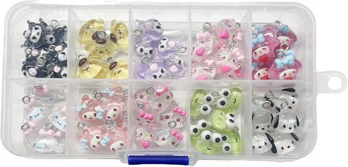 60PCS 3D Kawaii Cartoon Animal Charms Pendant Cute Charms DIY Pendants for Jewelry Making Necklace Earrings Keychains Bracelet, Mutiple Styles (C) in Saudi Arabia