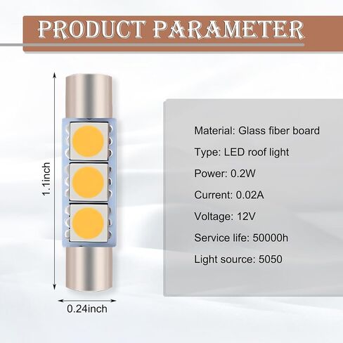 Pack-10 28MM LED Car Reading Light, Super Bright Vehicle Roof Light Replacement, Universal 180 Degree Automotive Makeup Light Accessories for Truck SUV Car (White Light) in Saudi Arabia