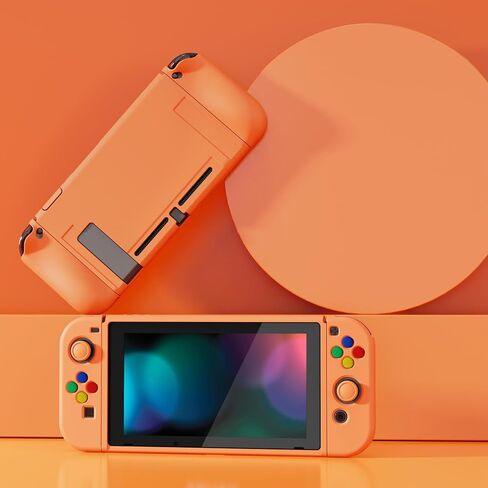 حافظة واقية ناعمة من PlayVital ZealProtect لجهاز Nintendo Switch، غطاء Joycon مرن وغطاء نحيف لجهاز Nintendo Switch مع واقي الشاشة ومقابض الإبهام وأغطية أزرار الاتجاه ABXY - أصفر عتيق in Kuwait