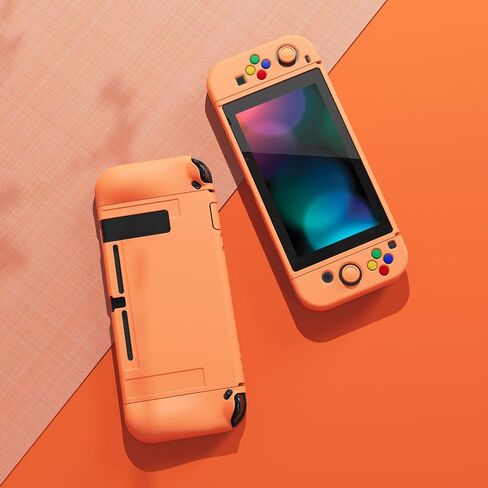 حافظة واقية ناعمة من PlayVital ZealProtect لجهاز Nintendo Switch، غطاء Joycon مرن وغطاء نحيف لجهاز Nintendo Switch مع واقي الشاشة ومقابض الإبهام وأغطية أزرار الاتجاه ABXY - أصفر عتيق in Kuwait
