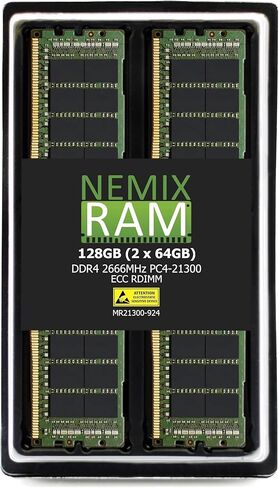 ذاكرة مسجلة 256 جيجا بايت 4x64 جيجا DDR4-2666 PC4-21300 2Rx4 RDIMM ECC بواسطة NEMIX RAM in Kuwait