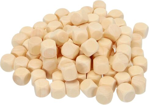 PATIKIL 16mm Wooden Blank Dice, 120Pcs Unfinished 6 Sides Cube Dice with Round Corner Square Wood Blocks for DIY Craft Projects in Saudi Arabia