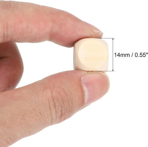 PATIKIL 16mm Wooden Blank Dice, 120Pcs Unfinished 6 Sides Cube Dice with Round Corner Square Wood Blocks for DIY Craft Projects in Saudi Arabia