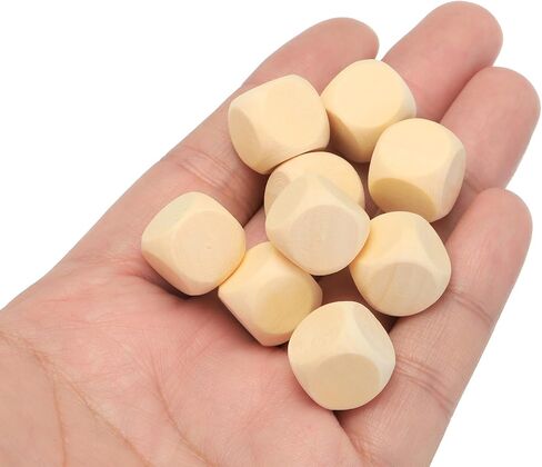 PATIKIL 16mm Wooden Blank Dice, 120Pcs Unfinished 6 Sides Cube Dice with Round Corner Square Wood Blocks for DIY Craft Projects in Saudi Arabia