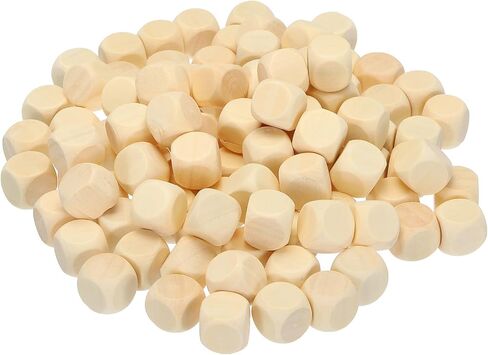 PATIKIL 16mm Wooden Blank Dice, 120Pcs Unfinished 6 Sides Cube Dice with Round Corner Square Wood Blocks for DIY Craft Projects in Saudi Arabia