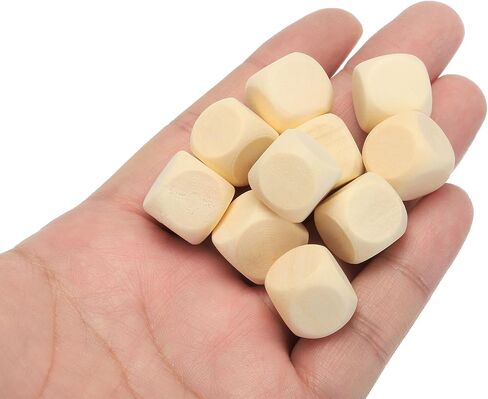 PATIKIL 16mm Wooden Blank Dice, 120Pcs Unfinished 6 Sides Cube Dice with Round Corner Square Wood Blocks for DIY Craft Projects in Saudi Arabia