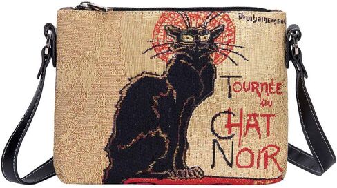 Signare Tapestry Crossbody Bag Shoulder Purse for Women In Theophile Steinlen Le Chat Noir Design (XB02-ART-TS-CHAT) in Saudi Arabia