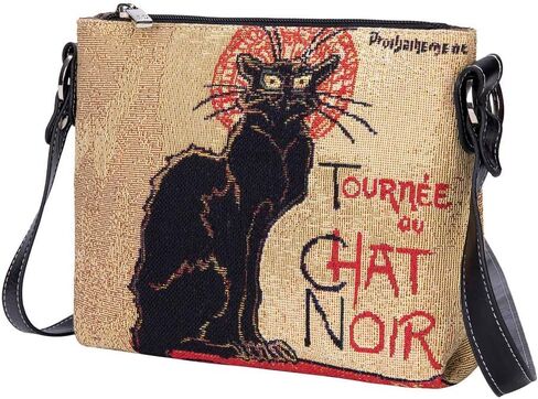 Signare Tapestry Crossbody Bag Shoulder Purse for Women In Theophile Steinlen Le Chat Noir Design (XB02-ART-TS-CHAT) in Saudi Arabia