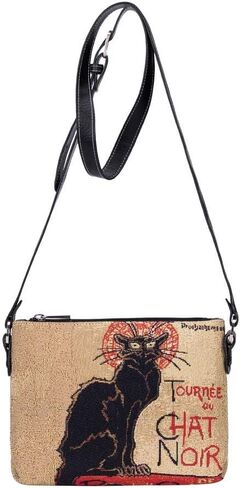 Signare Tapestry Crossbody Bag Shoulder Purse for Women In Theophile Steinlen Le Chat Noir Design (XB02-ART-TS-CHAT) in Saudi Arabia