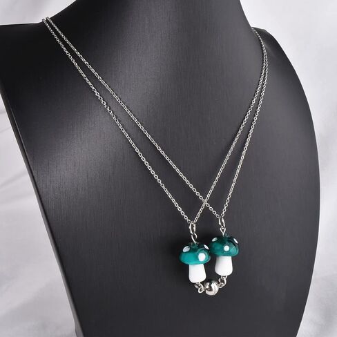 Cute Friendship Magnetic Mushroom Necklaces Christmas Birthday Gifts for Women Teen Girls BFF Jewlery for Best Friends Bestie Sister in Saudi Arabia