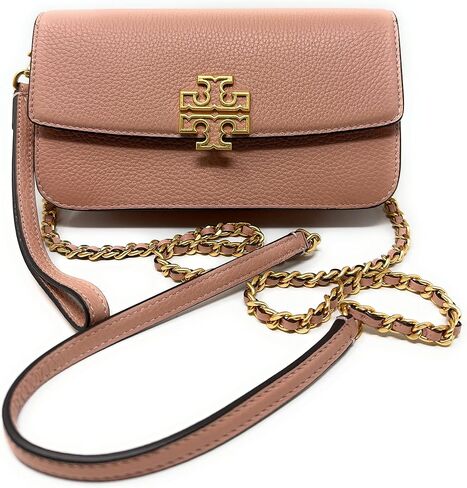 Tory Burch Women's Britten Pebble Chain Wallet W. Wristlet (Light Meadowsweet) in Saudi Arabia