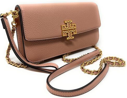 Tory Burch Women's Britten Pebble Chain Wallet W. Wristlet (Light Meadowsweet) in Saudi Arabia