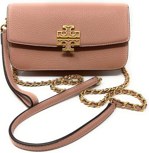 Tory Burch Women's Britten Pebble Chain Wallet W. Wristlet (Light Meadowsweet) in Saudi Arabia