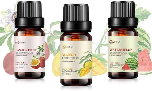CoconutVanilla, Mango, Pineapple Essential Oil Set, 3x10ML Organic 100% Pure Plant Oil for Diffuser, Aroma, Spa, Massage, Yoga, Perfume, in Saudi Arabia