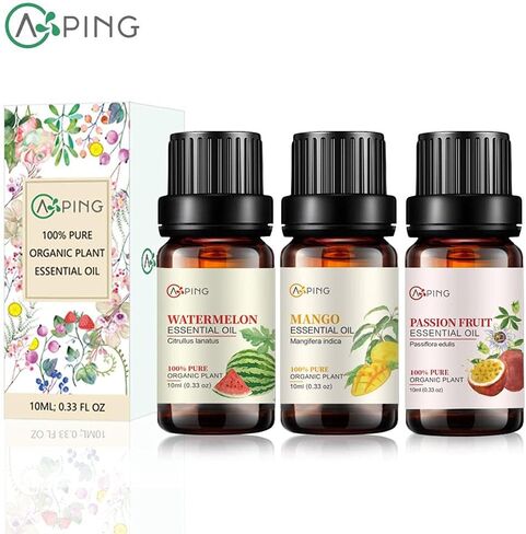 CoconutVanilla, Mango, Pineapple Essential Oil Set, 3x10ML Organic 100% Pure Plant Oil for Diffuser, Aroma, Spa, Massage, Yoga, Perfume, in Saudi Arabia
