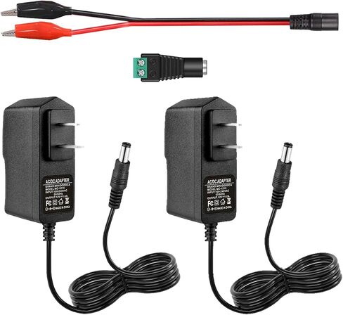 12V 1A AC Adapter Charger Replacement w/11 Tips, Regulated Power Supply Cord for LED Strip Light, CCTV Camera, BT Speaker, GPS, Webcam, Router, DC12V Transformer in Saudi Arabia