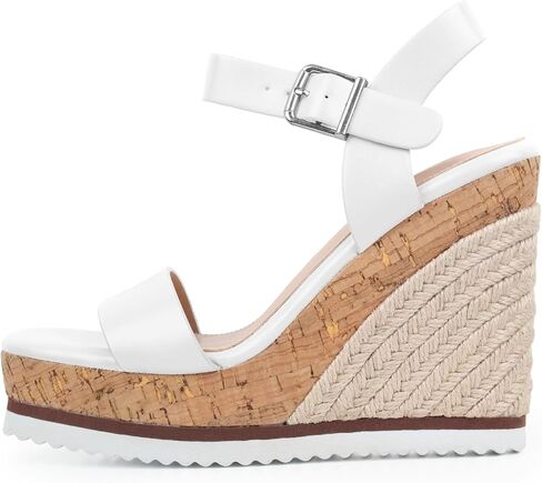 Womens Wedges Women’s Espadrille Wedge Sandals Open Toe Ankle Strap Platform Wedge for Women Dressy Comfortable High Heeled Square Toe Wedge Sandals in Saudi Arabia