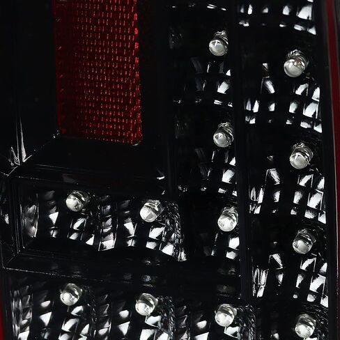 SPEC-D TUNING Jet Black Housing Clear Lens Red LED Bar Tail Lights متوافق مع 2015-2020 GMC Yukon Denali SLE SLT، 2015-2020 GMC Yukon XL Denali SLE SLT مجموعة الزوج الأيسر + الأيمن in Kuwait