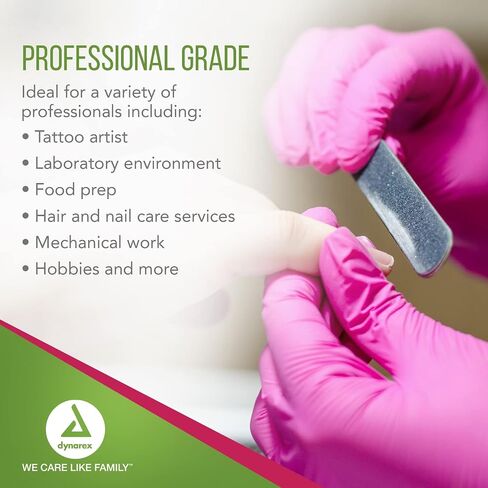 Dynarex AloeSkin Nitrile Exam Gloves with Aloe, Powder-Free, Disposable Gloves with Aloe Vera for Dry Hands, Magenta, Small, 1 Box of 100 AloeSkin Nitrile Exam Gloves with Aloe, Powder-Free in Saudi Arabia