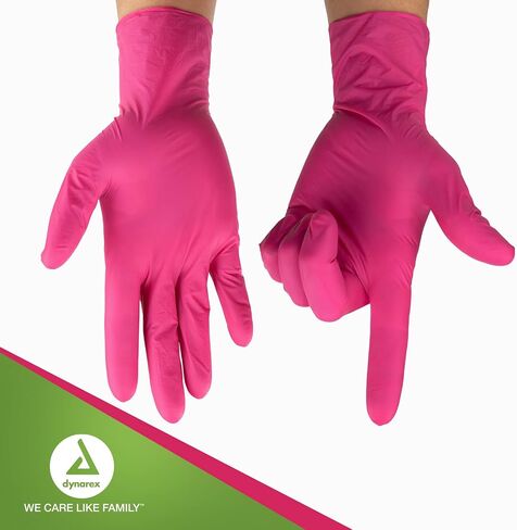 Dynarex AloeSkin Nitrile Exam Gloves with Aloe, Powder-Free, Disposable Gloves with Aloe Vera for Dry Hands, Magenta, Small, 1 Box of 100 AloeSkin Nitrile Exam Gloves with Aloe, Powder-Free in Saudi Arabia