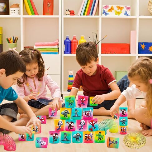28 عنكبوت وأصدقائه المذهلين هدايا حفلات الربيع بألوان قوس قزح، هدايا هدايا لحفلات الكلاب الربيعية، ألعاب ربيعية صغيرة فضفاضة، مستلزمات عنكبوت وأصدقائه المذهلين in Saudi Arabia