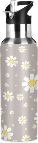 xigua Daisy Water Bottle with Straw Lid 22 oz - Vacuum Insulated Stainless Steel Water Bottles Leakproof Water Flask for Fitness Sports Outdoor in Saudi Arabia