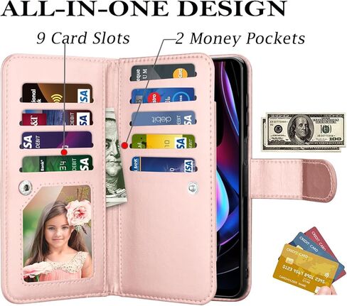 Moto Edge 2021 Case, for Motorola Edge 5G UW Wallet Case, Takfox PU Leather ID Credit Card Slots Holder Folio Flip Kickstand Detachable Magnetic Phone Case & Strap for Moto Edge 5G UW 2021-[Wine Red] in Saudi Arabia