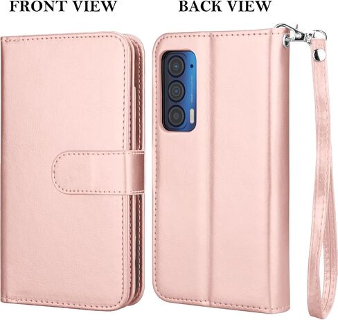 Moto Edge 2021 Case, for Motorola Edge 5G UW Wallet Case, Takfox PU Leather ID Credit Card Slots Holder Folio Flip Kickstand Detachable Magnetic Phone Case & Strap for Moto Edge 5G UW 2021-[Wine Red] in Saudi Arabia