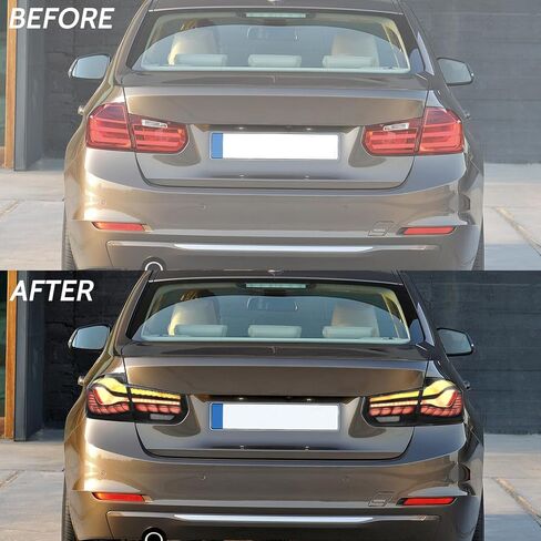 مصابيح Sunhua OLED الخلفية متوافقة مع 2013-2018 BMW 3-Series F30 F35 F80 6th سيدان مع ضوء تشغيل بمقاييس التنين وجانب السائق والراكب (أنماط عدسات الدخان) in Kuwait