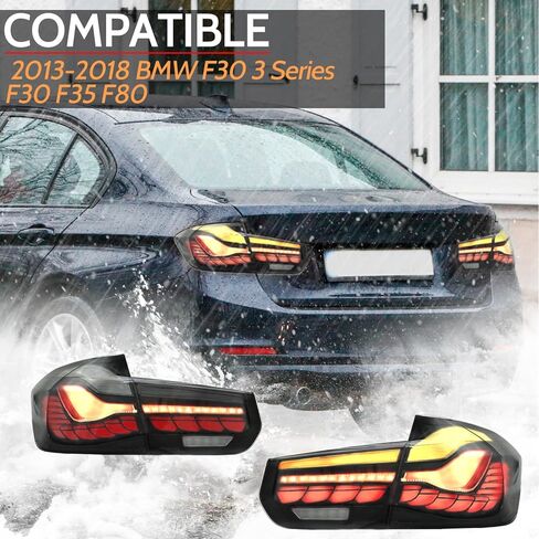 مصابيح Sunhua OLED الخلفية متوافقة مع 2013-2018 BMW 3-Series F30 F35 F80 6th سيدان مع ضوء تشغيل بمقاييس التنين وجانب السائق والراكب (أنماط عدسات الدخان) in Kuwait