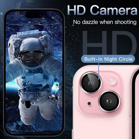 JETech Camera Lens Protector for iPhone 15/15 Plus, Midnight, 1 Set in Saudi Arabia