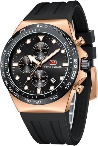 MINI FOCUS Men Watches Business Casual Wrist Watch (Chronograph/Waterproof/Luminous/Calendar) Silicon Band Fashion Watches for Men… in Saudi Arabia