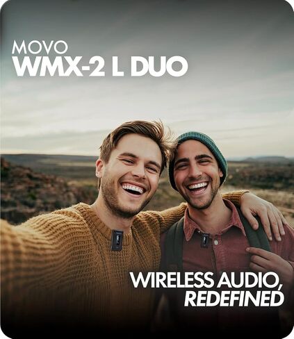 Movo WMX-2-L Wireless Microphone for iPhone with Charging Case - Lightning Microphone, Omnidirectional Mic, 328ft Range, 7hr Battery Life in Saudi Arabia
