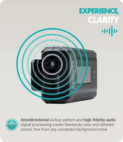 Movo WMX-2-L Wireless Microphone for iPhone with Charging Case - Lightning Microphone, Omnidirectional Mic, 328ft Range, 7hr Battery Life in Saudi Arabia