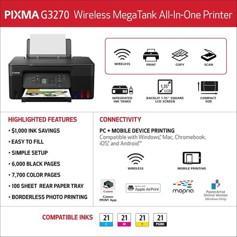 زجاجة حبر سماوي PIXMA G6020 الكل في واحد لاسلكية (Megatank) GI-20 سماوية، متوافقة مع زجاجة حبر أرجواني PIXMA G6020 GI-20، متوافقة مع PIXMA G6020 in Saudi Arabia